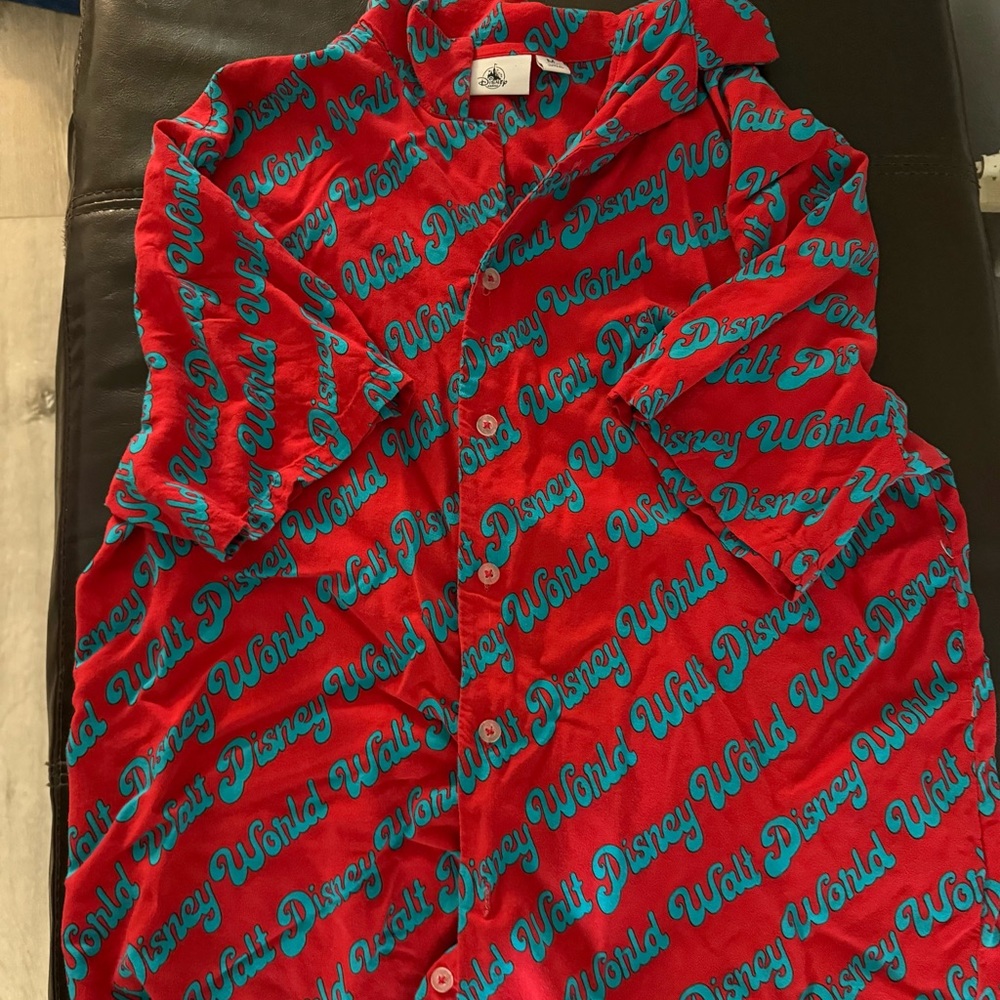 Disney Kids Red and Teal 'Walt Disney World' Pajama Top
